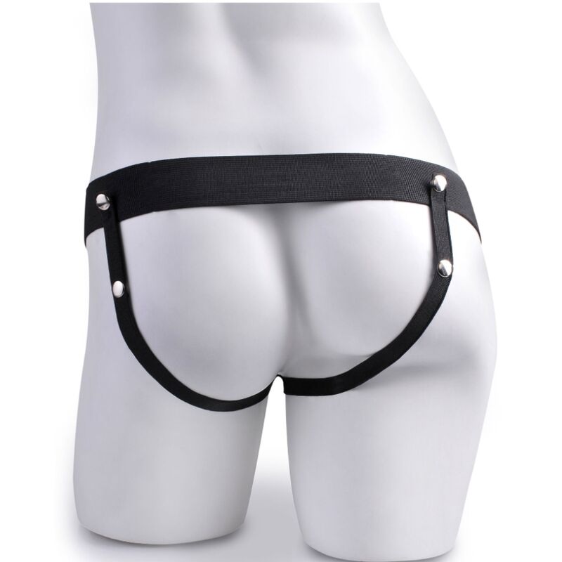 FETISH FANTASY SERIES FETISH FANTASY SERIES - ADJUSTABLE HARNESS REMOTE CONTROL REALISTIC PENIS WITH RECHARGEABLE TESTICLES AND VIBRATOR 15 CM