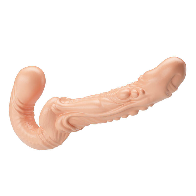 BAILE - EMMA TEXTURED DOUBLE PENETRATION STRAP-ON FLESH BAILE DILDOS