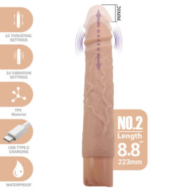 PRETTY LOVE - KESSLER REALISTIC VIBRATING DILDO WITH 10 VIBRATION MODES AND 10 THROWS