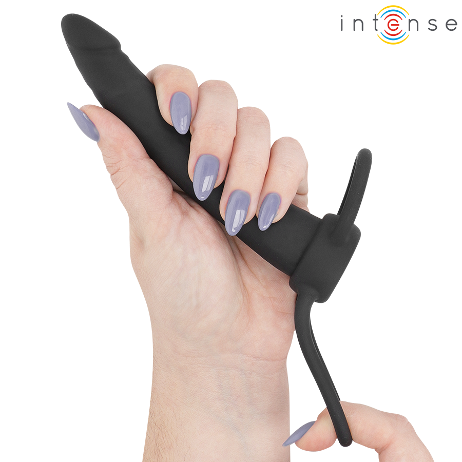 INTENSE FOR HIM INTENSE- LUCAS ANAL DILDO WITH COCK AND TESTICLE RING SILICONE